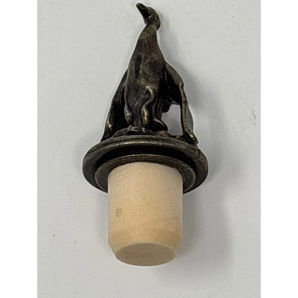 Vintage Bronze Duck Wine Bottle Stoppers Set of 2 Wells Stem 2014 Waterfowl